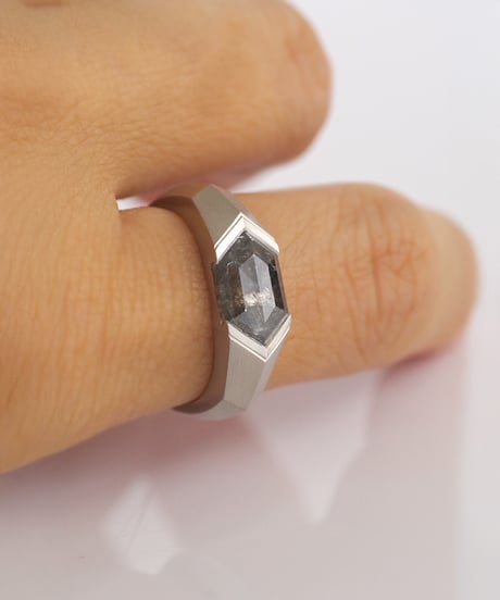 One of kind / Black Diamond ring ＜Pt＞ - R1828PT