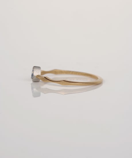 【 FANCY WHITE 】One of kind / Natural Diamond Ring ＜K18YG/Pt＞ - RW081YGPT