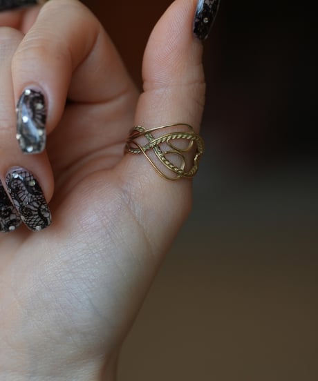 YARN cuff ring - Ⅱ ＜K18YG＞
