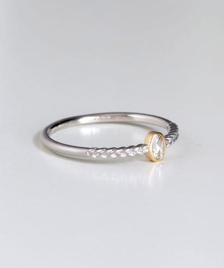 One of kind / Rosecut Diamond Ring ＜PT950/K18YG＞ -RR085C