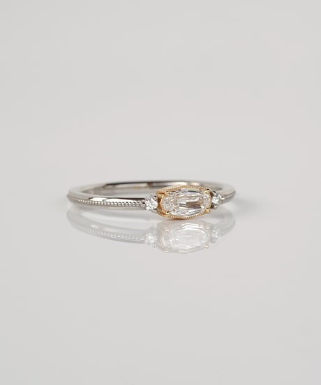 【 D / VS2 】One of kind / Natural Diamond Ring ＜Pt/K18YG＞ - R303PTYG