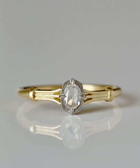 One of a kind / Rosecut diamond Ring ＜K18YG, PT950＞ - RR162C