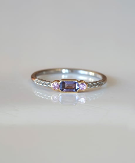 One of kind / Tanzanite・Sapphire Ring ＜Pt/K18YG＞ - RT/SPTYG