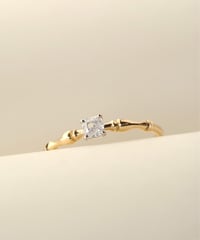 【 FANCY WHITE 】One of kind / Natural Diamond Ring ＜K18YG/Pt＞ - RW211YGPT