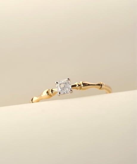 【 FANCY WHITE 】One of kind / Natural Diamond Ring ＜K18YG/Pt＞ - RW211YGPT