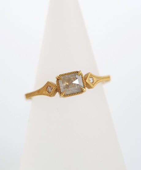 One of kind / Natural Diamond ring ＜K18YG＞ - R504YG
