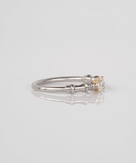 【 D / VS2 】One of kind / Natural Diamond Ring ＜Pt/K18YG＞ - R308PTYG