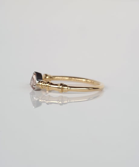 【 FANCY BROWNISH ORANGY PINK 】One of kind / Natural Diamond Ring ＜K18YG/Pt＞ - R263YGPT