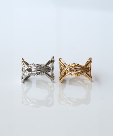 YARN cuff ring - Ⅱ ＜K18YG＞