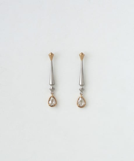 One of a kind / Rose cut diamond  earrings - ＜K18YG / Pt900＞SP398CPTYG