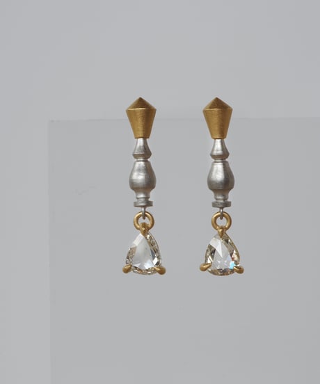 One of a kind / Natural DIAMOND earrings ＜K18YG/Pt＞ - SD-E361YGPT