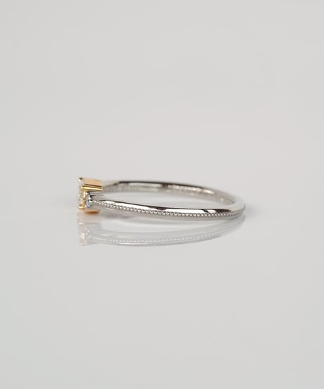 【 D / VS2 】One of kind / Natural Diamond Ring ＜Pt/K18YG＞ - R303PTYG