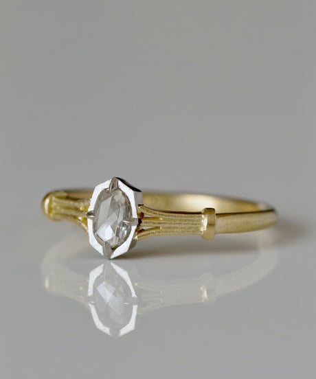 One of a kind / Rosecut diamond Ring ＜K18YG, PT950＞ - RR162C