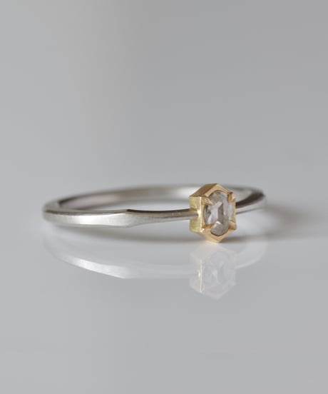 One of kind / Rosecut Diamond Ring ＜PT950/K18YG＞ -RR084C