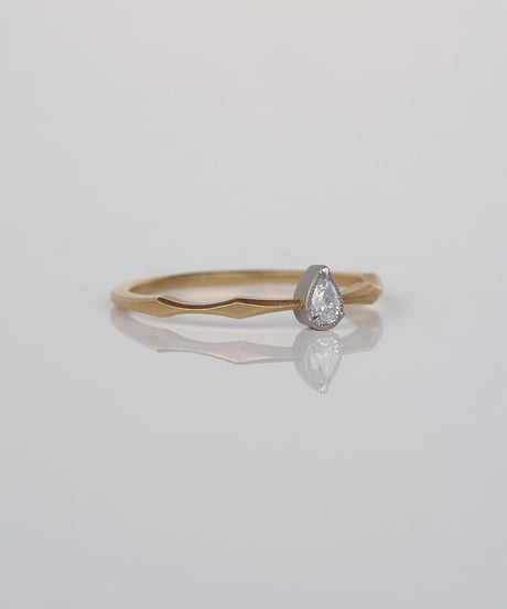 【 FANCY WHITE 】One of kind / Natural Diamond Ring ＜K18YG/Pt＞ - RW081YGPT