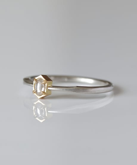 One of kind / Rosecut Diamond Ring ＜PT950/K18YG＞ -RR084C