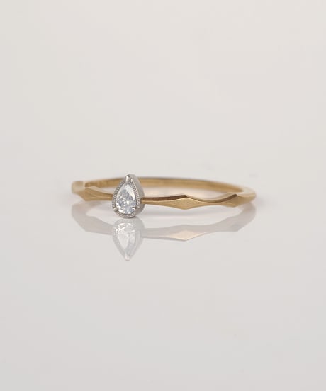 【 FANCY WHITE 】One of kind / Natural Diamond Ring ＜K18YG/Pt＞ - RW081YGPT