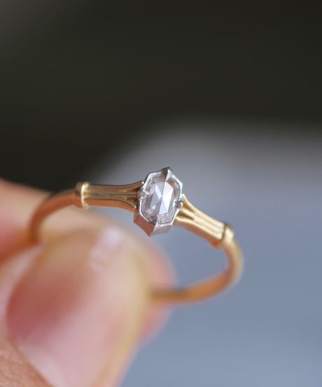 One of kind / Rosecut Diamond Ring ＜K18YG/PT950＞ -RR105C