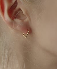 Twist Earrings - square ＜K18YG＞