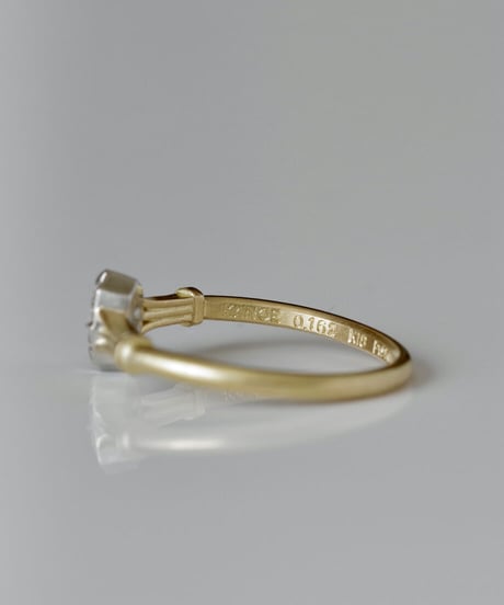 One of a kind / Rosecut diamond Ring ＜K18YG, PT950＞ - RR162C