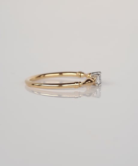【 FANCY WHITE 】One of kind / Natural Diamond Ring ＜K18YG/Pt＞ - RW211YGPT