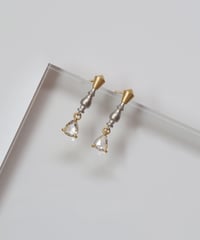 One of a kind / Natural DIAMOND earrings ＜K18YG/Pt＞ - SD-E361YGPT
