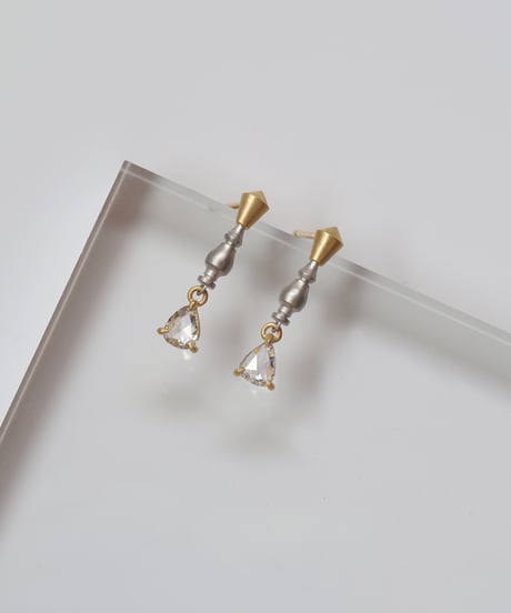 One of a kind / Natural DIAMOND earrings ＜K18YG/Pt＞ - SD-E361YGPT