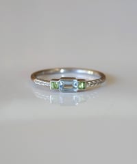 One of kind / Aquamarine・Peridot Ring ＜Pt＞ - RA/TPT