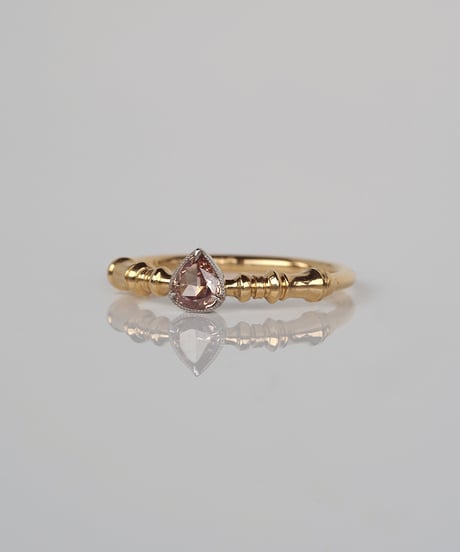 【 FANCY BROWNISH ORANGY PINK 】One of kind / Natural Diamond Ring ＜K18YG/Pt＞ - R263YGPT
