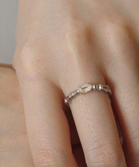 【 D / VS2 】One of kind / Natural Diamond Ring ＜Pt/K18YG＞ - R308PTYG