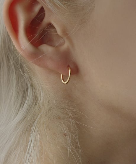 Twist Earrings - circle ＜K18YG＞