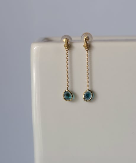 One of a kind / Slice DIAMOND earrings ＜K18YG＞ - ESLDIAB/M