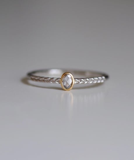One of kind / Rosecut Diamond Ring ＜PT950/K18YG＞ -RR085C