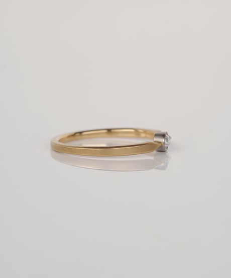 【 FANCY WHITE 】One of kind / Natural Diamond Ring ＜K18YG/Pt＞ - RW128YGPT