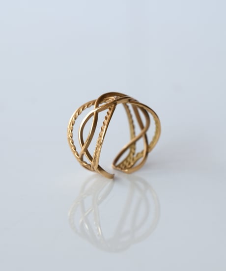 YARN cuff ring - Ⅰ ＜K18YG＞