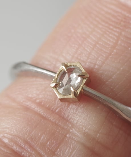 One of kind / Rosecut Diamond Ring ＜PT950/K18YG＞ -RR084C