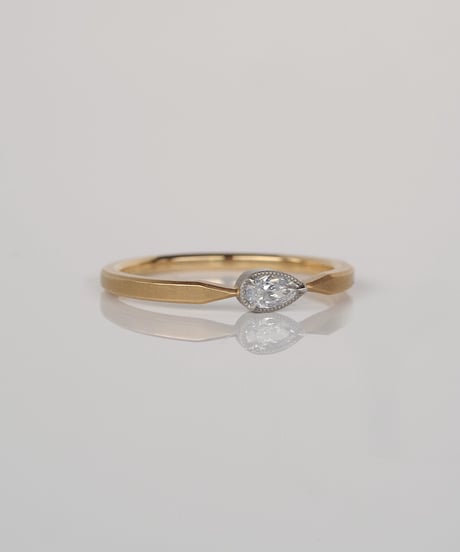 【 FANCY WHITE 】One of kind / Natural Diamond Ring ＜K18YG/Pt＞ - RW128YGPT
