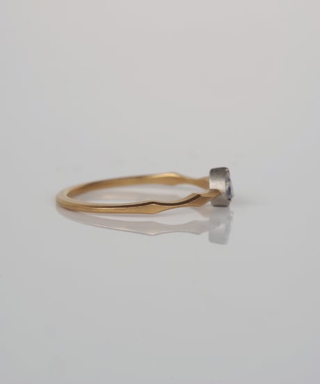 【 FANCY WHITE 】One of kind / Natural Diamond Ring ＜K18YG/Pt＞ - RW081YGPT