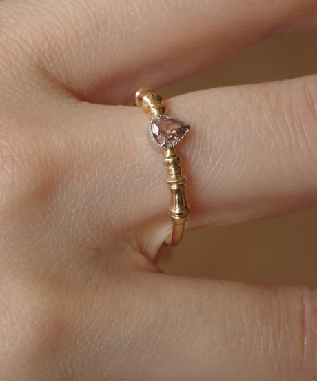 【 FANCY BROWNISH ORANGY PINK 】One of kind / Natural Diamond Ring ＜K18YG/Pt＞ - R263YGPT