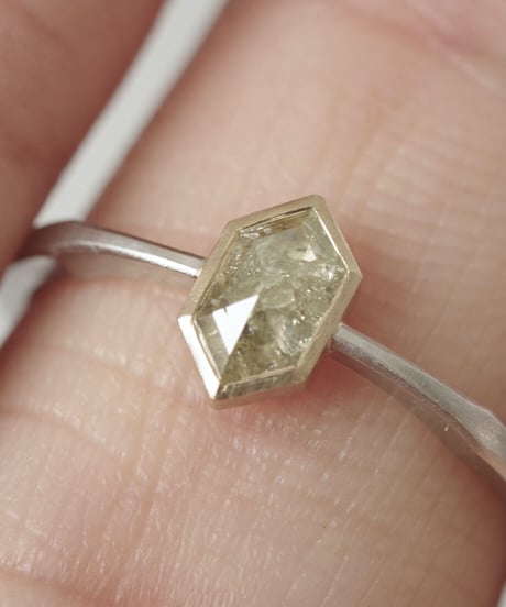 One of a kind / Diamond Ring ＜K18YG,PT950＞ - R456C