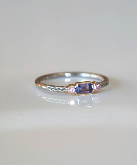 One of kind / Tanzanite・Sapphire Ring ＜Pt/K18YG＞ - RT/SPTYG