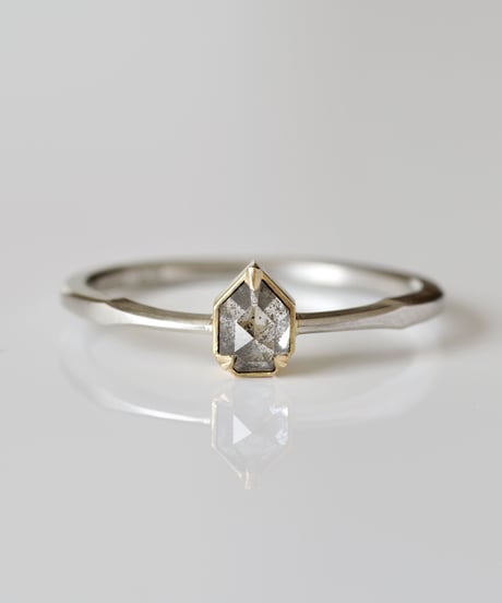 One of a kind / Diamond Ring ＜PT950,K18YG＞ - R 373C