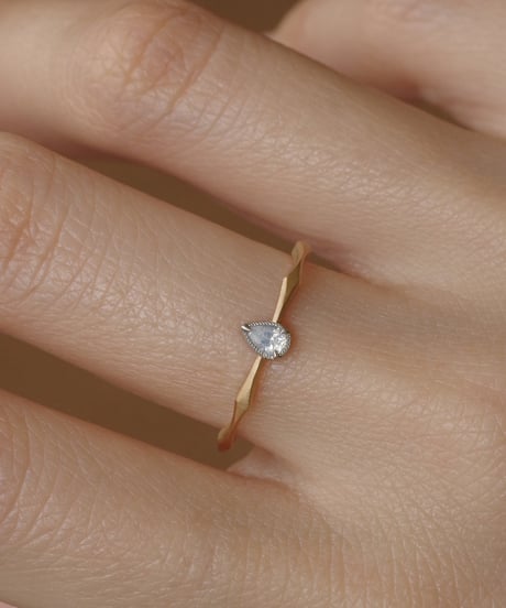 【 FANCY WHITE 】One of kind / Natural Diamond Ring ＜K18YG/Pt＞ - RW081YGPT