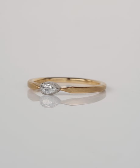 【 FANCY WHITE 】One of kind / Natural Diamond Ring ＜K18YG/Pt＞ - RW128YGPT