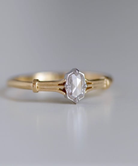 One of kind / Rosecut Diamond Ring ＜K18YG/PT950＞ -RR105C