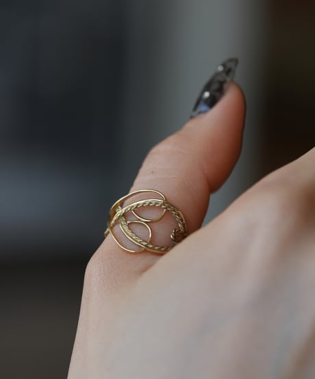 YARN cuff ring - Ⅱ ＜K18YG＞