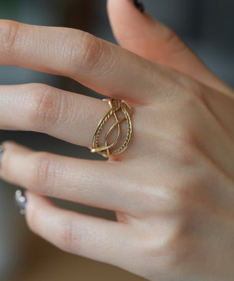 YARN cuff ring - Ⅰ ＜K18YG＞