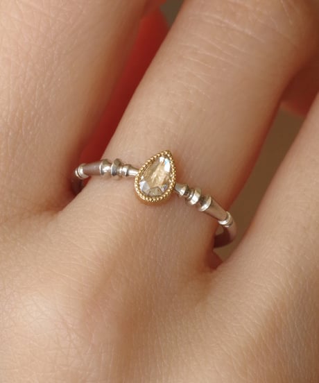 One of kind / Natural Diamond Ring ＜Pt/K18YG＞ - 243PTYG
