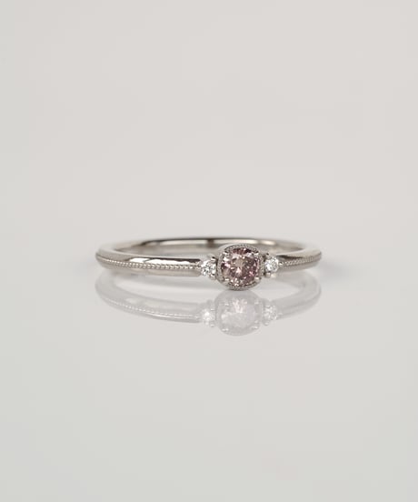 【FANCY DEEP BROWNISH PURPLE PINK】One of kind / Natural Diamond Ring ＜Pt＞ - R166PT