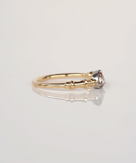 【 FANCY BROWNISH ORANGY PINK 】One of kind / Natural Diamond Ring ＜K18YG/Pt＞ - R263YGPT